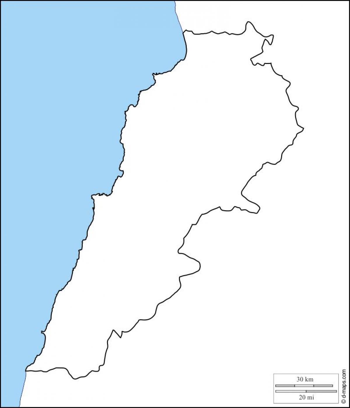 خريطة فارغة من لبنان