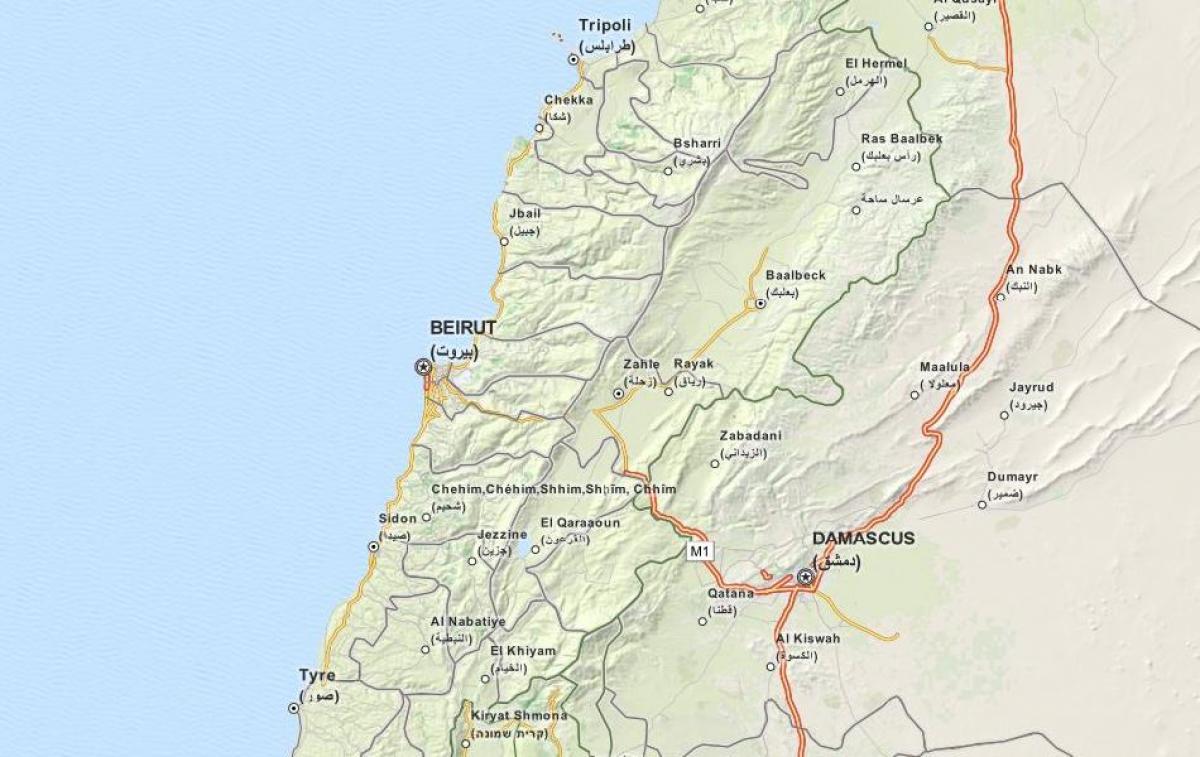 خريطة لتحديد المواقع خريطة لبنان