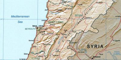 خريطة لبنان الجغرافيا
