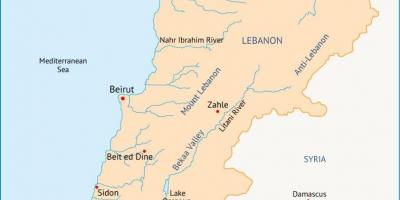 لبنان الأنهار خريطة